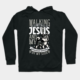 Jesus and dog - Norwegian Elkhound Hoodie